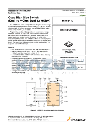 10XS3412_12 datasheet - Quad High Side Switch (Dual 10 mOhm, Dual 12 mOhm)