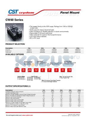 CW48 datasheet - Panel Mount