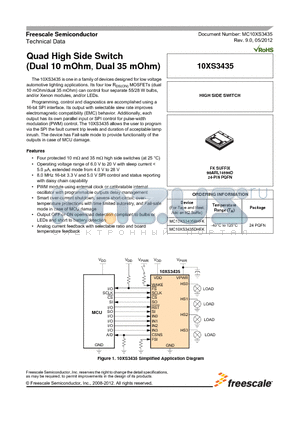 10XS3435 datasheet - Quad High Side Switch (Dual 10 mOhm, Dual 35 mOhm)