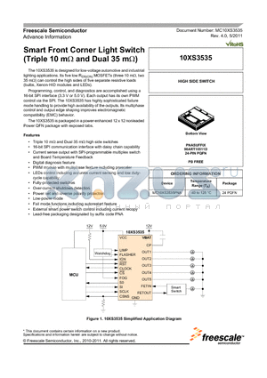 10XS3535 datasheet - Smart Front Corner Light Switch (Triple 10 mY and Dual 35 mY)
