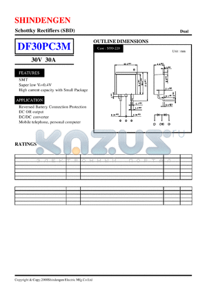 DF30PC3M datasheet - Schottky Rectifiers (SBD) (30V 30A)