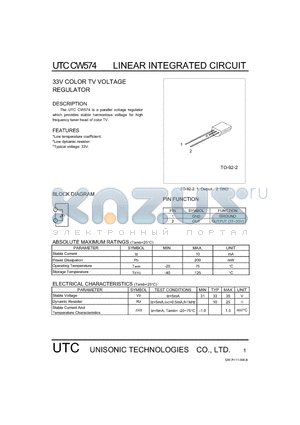 CW574 datasheet - LINEAR INTEGRATED CIRCUIT