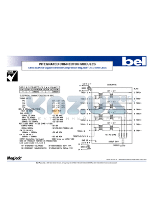 C850-2G3R-54 datasheet - INTEGRATED CONNECTOR MODULES Gigabit Ethernet Compressor MagJack 2 x 3 with LEDs