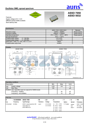 ASSO5032 datasheet - Different spread widths available