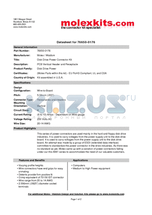 02-08-1202 datasheet - PCB Vertical Header and Receptacle