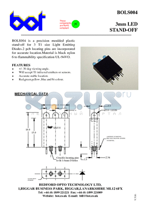 BOLS004 datasheet - 3mm LED STAND-OFF