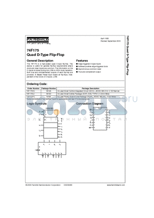 74F175SC datasheet - Quad D-Type Flip-Flop