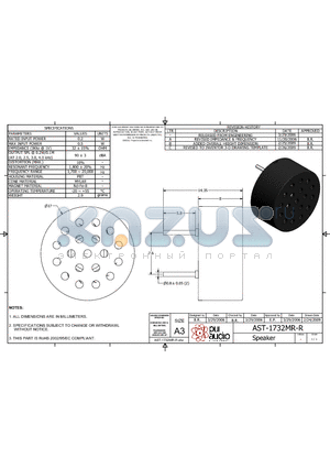 AST-1732MR-R datasheet - Speaker