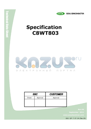 C8WT803 datasheet - White colored SMT package Pd-free Reflow Soldering Application