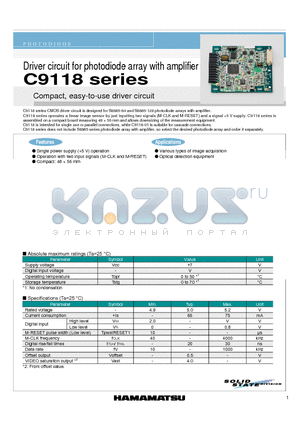 C9118_05 datasheet - Driver circuit for photodiode array with amplifier