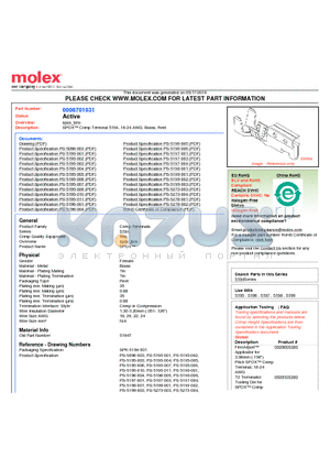 5194T datasheet - SPOX Crimp Terminal 5194, 18-24 AWG, Brass, Reel