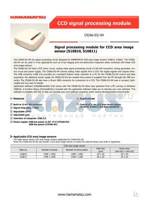 C9266-03 datasheet - CCD signal processing module