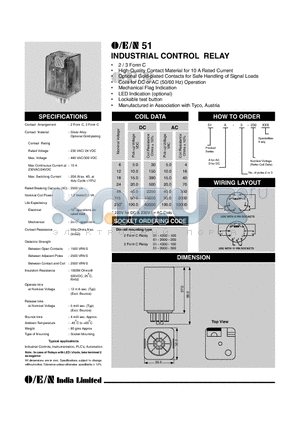 51A-2-48 datasheet - INDUSTRIAL CONTROL RELAY