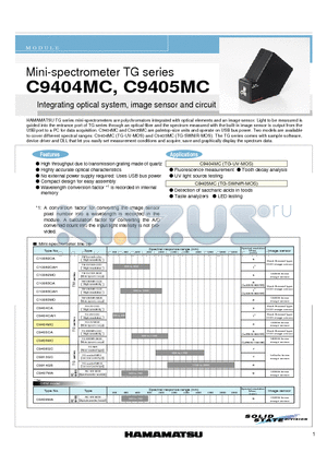 C9404MC datasheet - Integrating optical system, image sensor and circuit