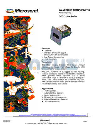 C950503 datasheet - WAVEGUIDE TRANSCEIVERS