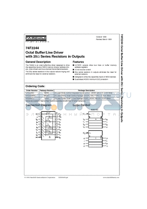 74F2244MSA datasheet - Octal Buffer/Line Driver with 25Y Series Resistors in Outputs