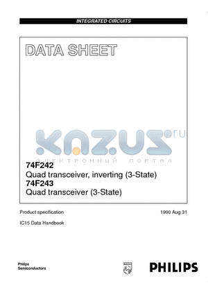 74F243 datasheet - Quad transceiver, inverting 3-State