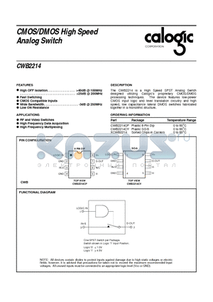 CWB2214CY datasheet - CMOS/DMOS High Speed Analog Switch