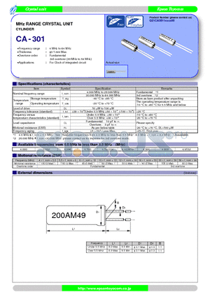 CA-301_10 datasheet - CYLINDER