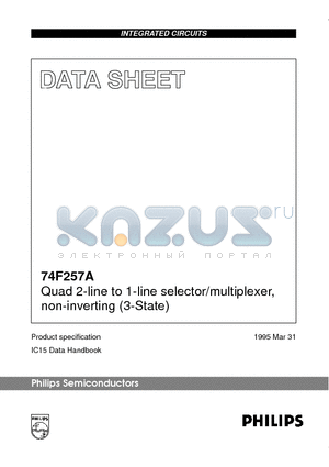 74F257A datasheet - Quad 2-line to 1-line selector/multiplexer, non-inverting 3-State