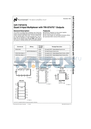 74F257ASC datasheet - Quad 2-Input Multiplexer with TRI-STATE Outputs