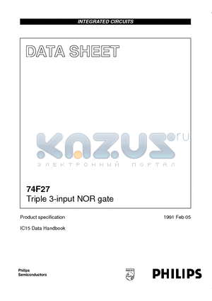 74F27 datasheet - Triple 3-input NOR gate