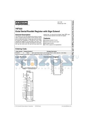 74F322PC datasheet - Octal Serial/Parallel Register with Sign Extend