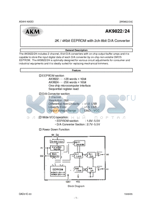 AK9824M datasheet - 2K / 4Kbit EEPROM with 2ch 8bit D/A Converter