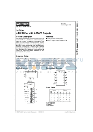 74F350 datasheet - 4-Bit Shifter with 3-STATE Outputs