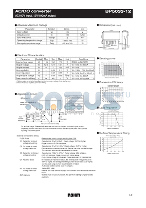 BP5033-12 datasheet - AC/DC converter - AC100V input, 12V/100mA output