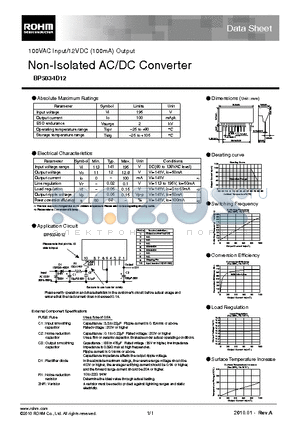 BP5034D12 datasheet - Non-Isolated AC/DC Converter