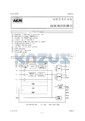 AKD2304 datasheet - QUAD PCM CODEC/FILTER COMBO LSI