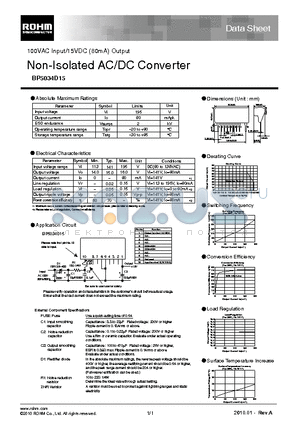 BP5034D15 datasheet - Non-Isolated AC/DC Converter