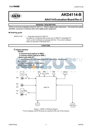 AKD4114-B_09 datasheet - AK4114 Evaluation Board Rev.0