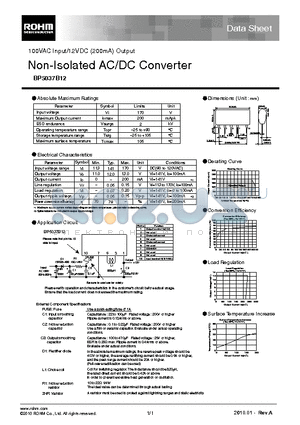 BP5037B12 datasheet - Non-Isolated AC/DC Converter