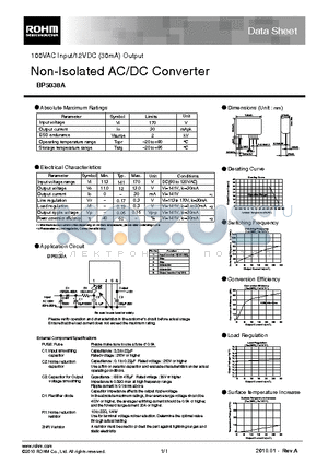 BP5038A datasheet - Non-Isolated AC/DC Converter
