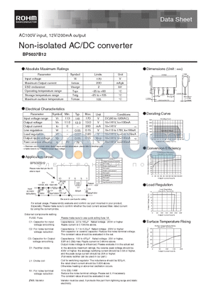 BP5037B12 datasheet - AC100V input, 12V/200mA output Non-isolated AC/DC converter