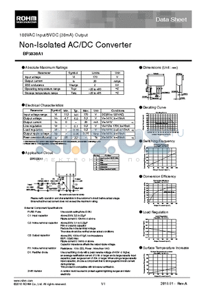 BP5038A1 datasheet - Non-Isolated AC/DC Converter