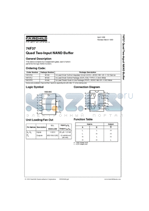 74F37 datasheet - Quad Two-Input NAND Buffer