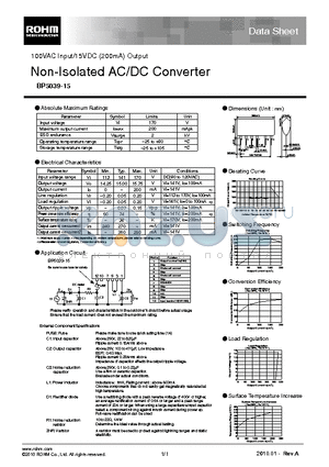 BP5039-15 datasheet - Non-Isolated AC/DC Converter