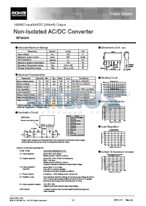 BP5039A datasheet - Non-Isolated AC/DC Converter