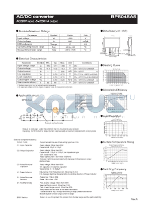 BP5045A5 datasheet - AC/DC converter AC220V input, -5V/200mA output