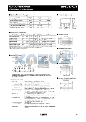 BP5047A24 datasheet - AC220V input, 24V/150mA output