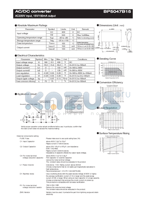 BP5047B15 datasheet - AC/DC converter AC220V input, 15V/150mA output