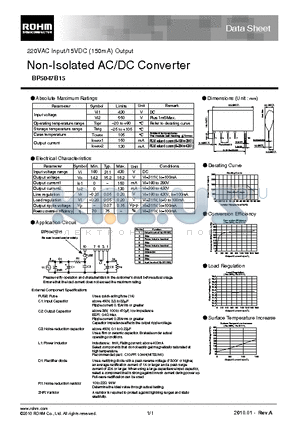 BP5047B15 datasheet - Non-Isolated AC/DC Converter