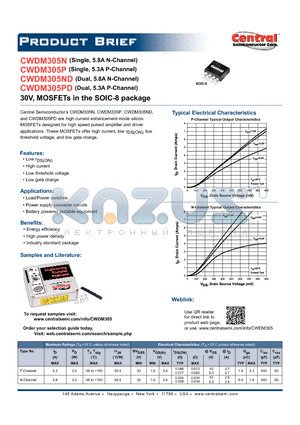 CWDM305P datasheet - 30V, MOSFETs in the SOIC-8 package
