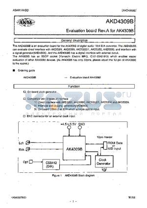 AKD4309B datasheet - EVALUATION BOARD REV.A FOR AK4309B