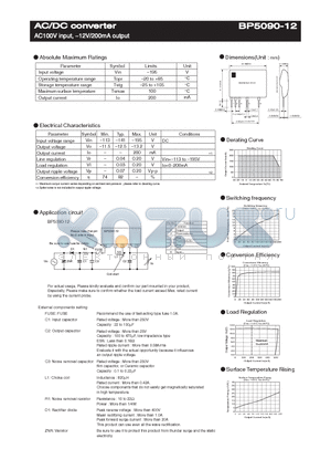 BP5090-12 datasheet - AC/DC converter AC100V input, −12V/200mA output