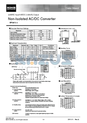 BP5075-5_10 datasheet - Non-Isolated AC/DC Converter