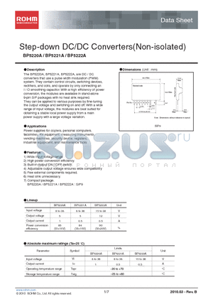 BP5222A datasheet - Step-down DC/DC Converters(Non-isolated)